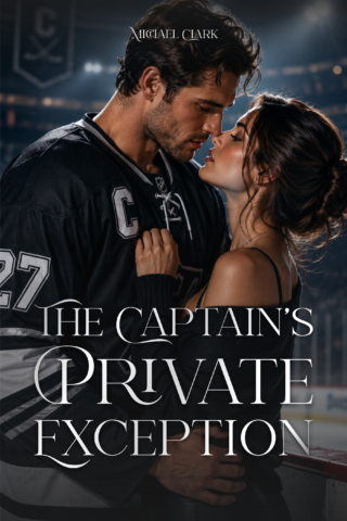 A hockey captain in a number 27 jersey and a woman about to kiss at the boards of a lit arena, with the title in white serif type.